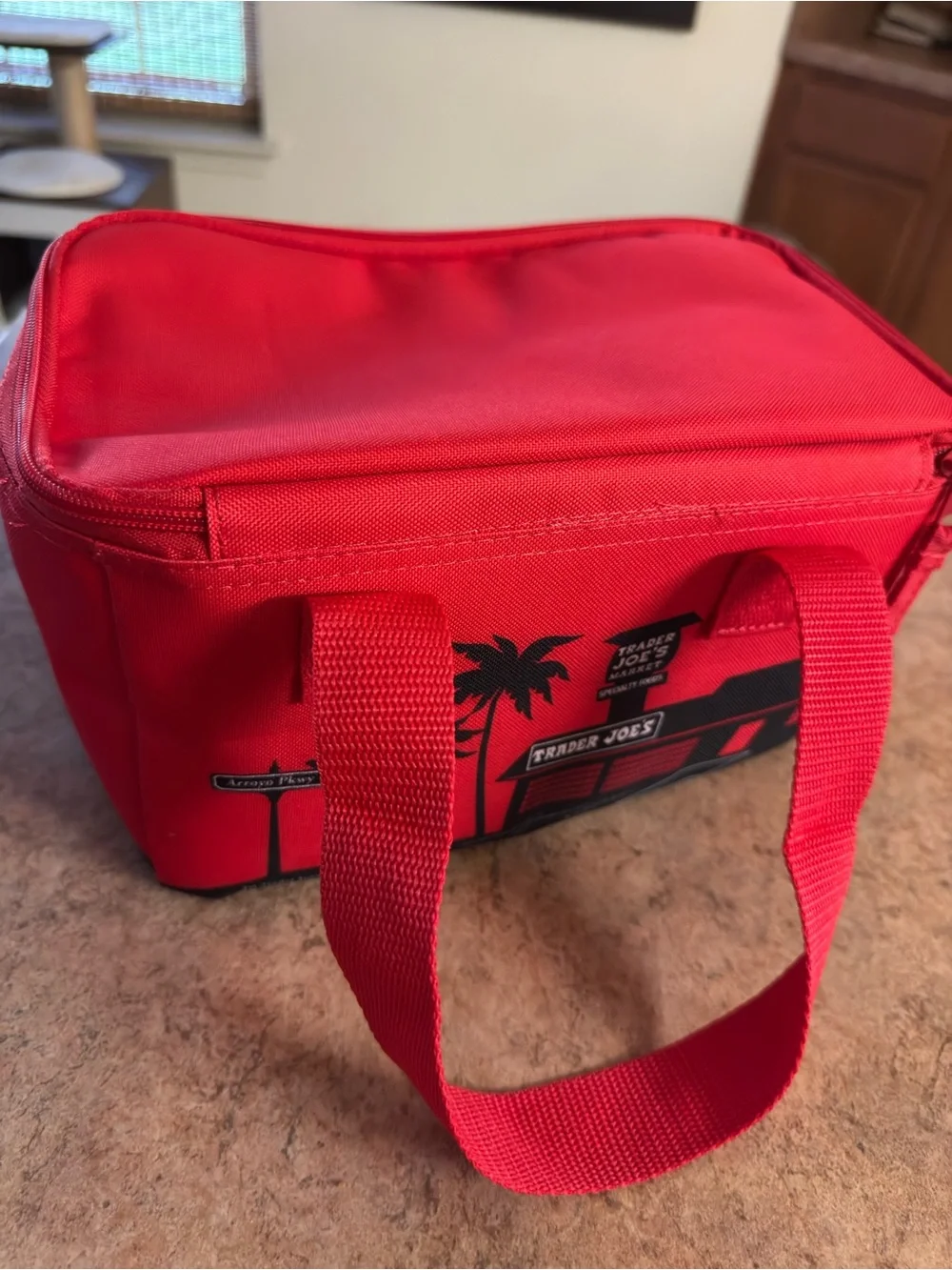 Red and Black Insulated Cooler Tote - Trader Joe's